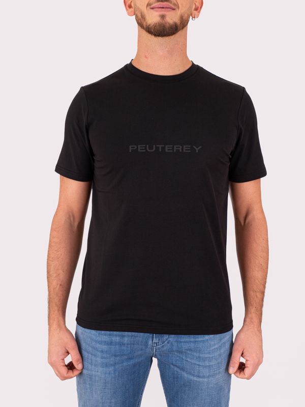 1. Peuterey Men's Crew Neck T-Shirt with Front Logo Black Peuterey peu579699012247