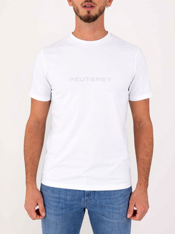 T-shirt Uomo Peuterey Girocollo con Logo Frontale Bianco Peuterey
