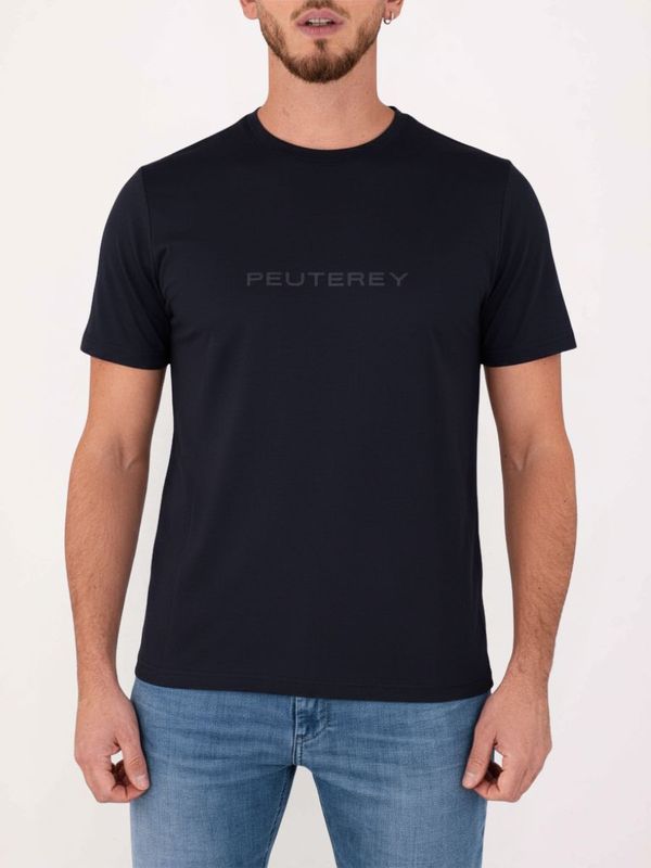 T-shirt Uomo Peuterey Girocollo con Logo Frontale Blu Peuterey