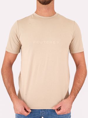 4. Peuterey Men's Crew Neck T-Shirt with Front Logo Beige