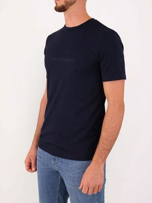 3. Peuterey Men's Crew Neck T-Shirt with Front Logo Blue