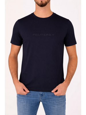 1. Peuterey Men's Crew Neck T-Shirt with Front Logo Blue