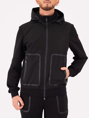 1. Peuterey Men's Jacket with Hood and Zip Closure Black