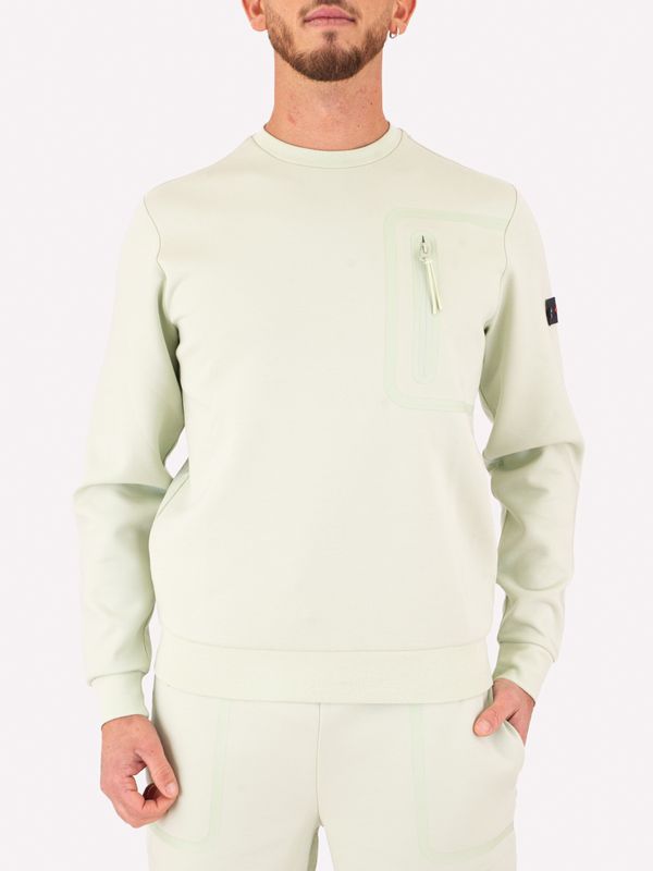 1. Sweat-shirt Peuterey pour homme, col rond, avec poche zippée sur le devant Eau verte Peuterey peu579999012177