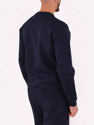 3. Sweat-shirt Peuterey pour homme, col rond, avec poche zippée sur le devant Bleu