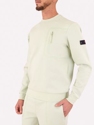 2. Sweat-shirt Peuterey pour homme, col rond, avec poche zippée sur le devant Eau verte