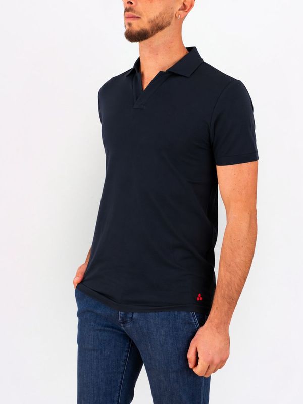 2. Polo uomo Peuterey in misto cotone e seta design minimal Blu Peuterey peu584799012182