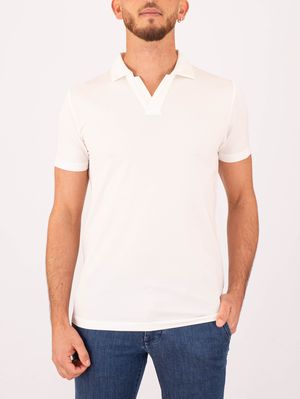 1. Polo uomo Peuterey in misto cotone e seta design minimal Bianco