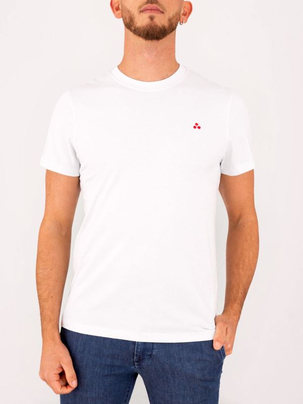 1. T-shirt uomo Peuterey in cotone con logo cucito sul petto Bianco Peuterey peu601199012442