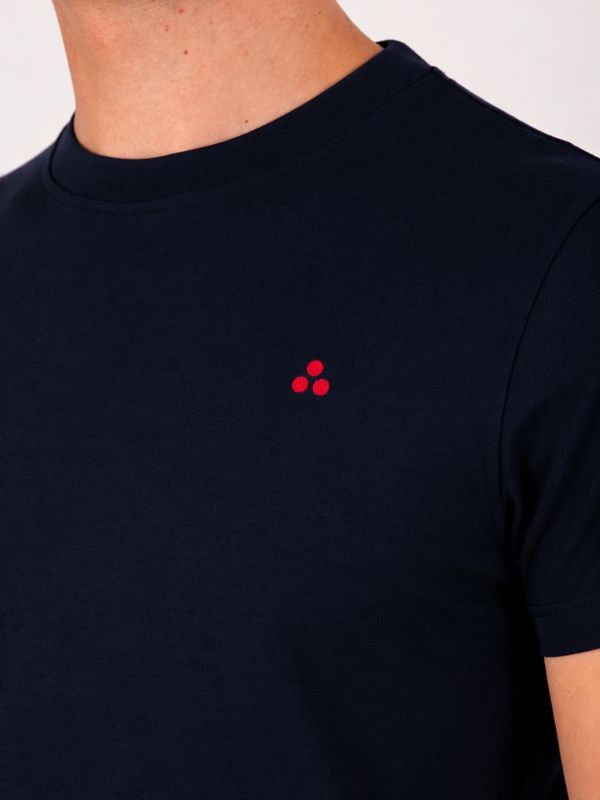 4. T-shirt en coton pour homme Peuterey, avec logo cousu sur la poitrine. Bleu Peuterey peu601199012442