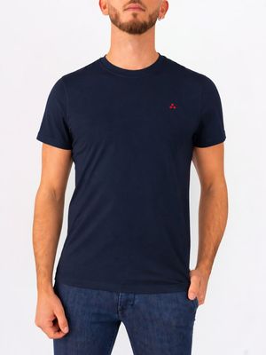 1. T-shirt en coton pour homme Peuterey, avec logo cousu sur la poitrine. Bleu