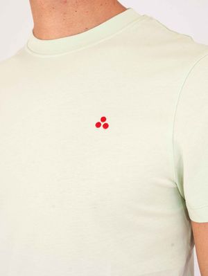 4. T-shirt uomo Peuterey in cotone con logo cucito sul petto Verde Chiaro