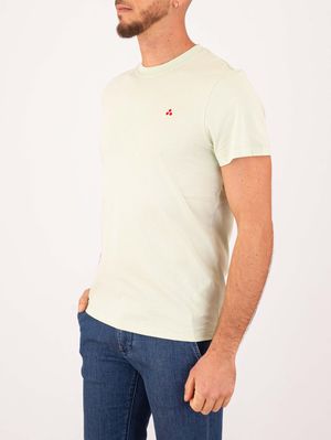2. T-shirt uomo Peuterey in cotone con logo cucito sul petto Verde Chiaro