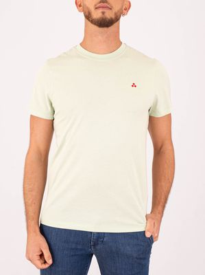 1. T-shirt uomo Peuterey in cotone con logo cucito sul petto Verde Chiaro