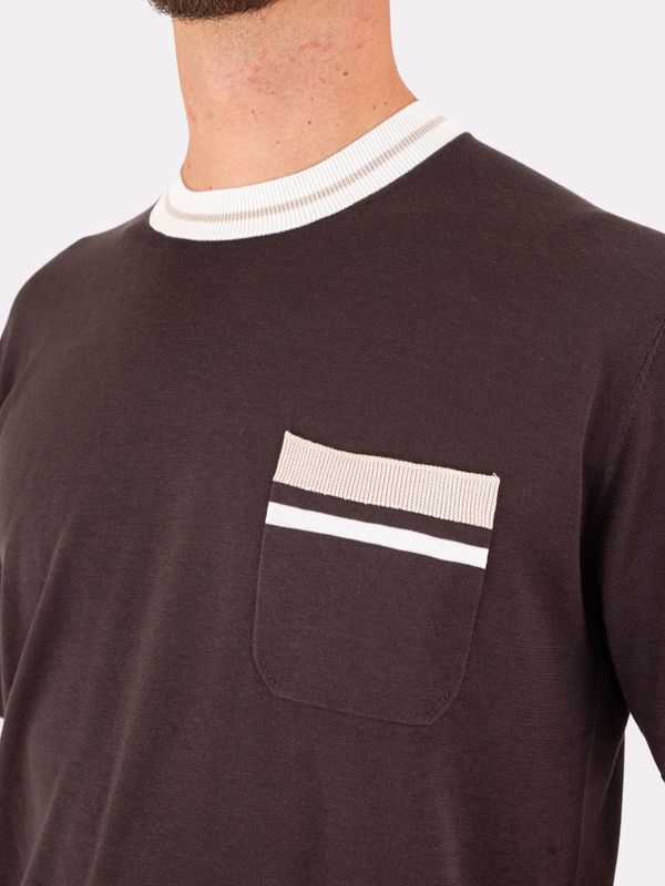 4. Paolo Pecora Milano Men's T-Shirt with Contrast Pocket Brown Paolo Pecora Milano a032f200