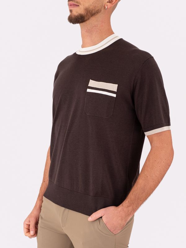 2. Paolo Pecora Milano Men's T-Shirt with Contrast Pocket Brown Paolo Pecora Milano a032f200