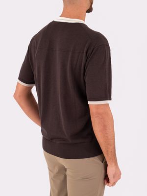 3. T-shirt homme Paolo Pecora Milano avec poche contrastée Brun