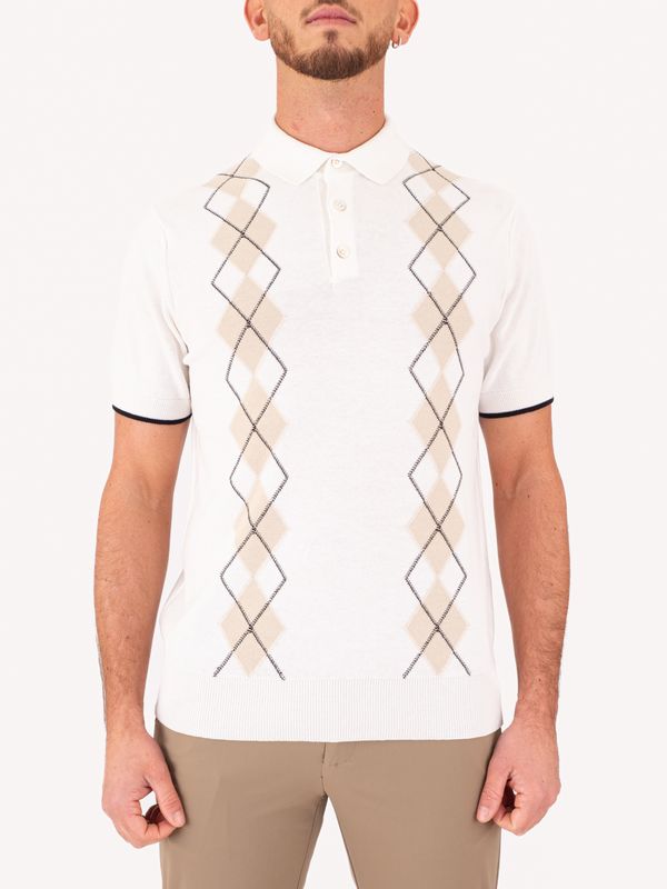 1. Paolo Pecora Men's Short-Sleeved Polo Shirt with Front Motif White Paolo Pecora Milano a049f900