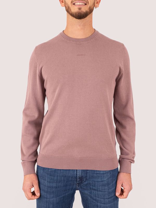 Pull HUGO pour homme à col rond avec logo sur le devant Marc de raisin Hugo