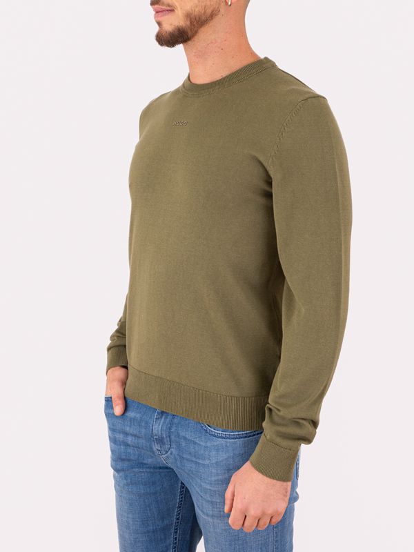 2. Pull HUGO pour homme à col rond avec logo sur le devant Vert Hugo 50553588