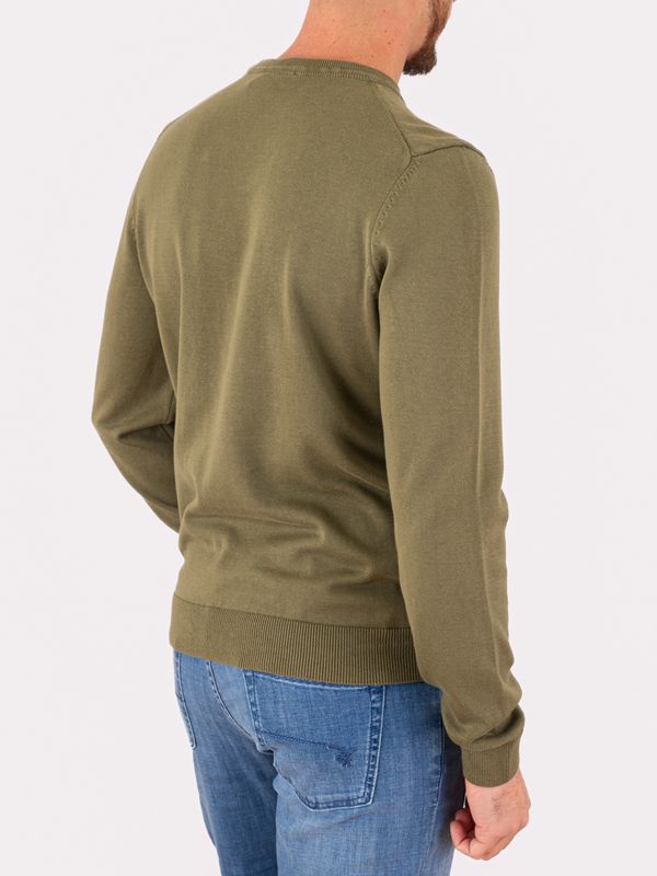3. Pull HUGO pour homme à col rond avec logo sur le devant Vert Hugo 50553588