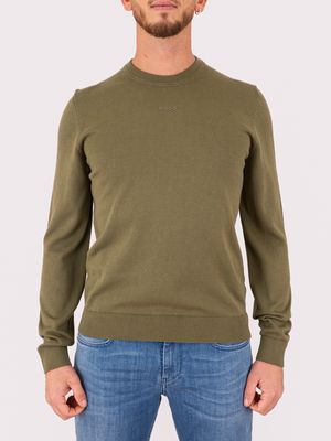 1. Pull HUGO pour homme à col rond avec logo sur le devant Vert