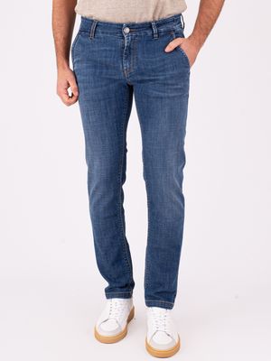 1. Jean slim pour homme Re-Hash en denim Bleu