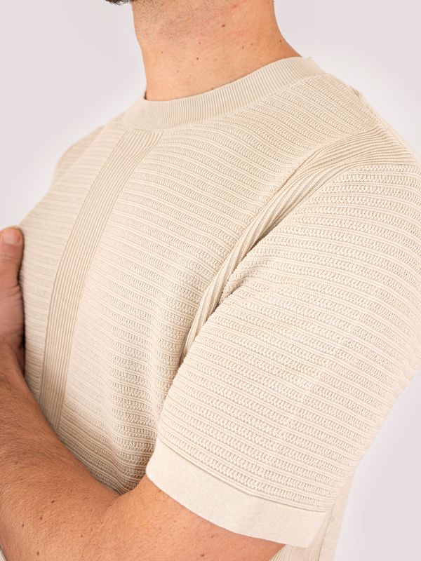 4. Paolo Pecora Milano men's t-shirt in knitted cotton Beige Paolo Pecora Milano a028f300