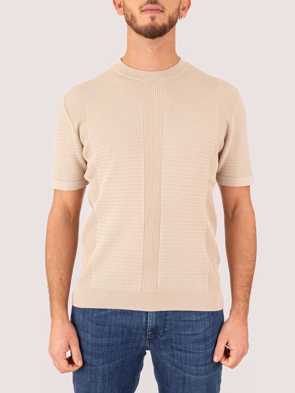 1. Paolo Pecora Milano men's t-shirt in knitted cotton Beige Paolo Pecora Milano a028f300