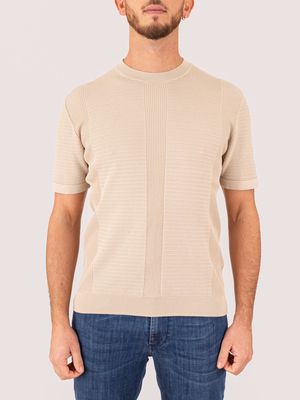1. Paolo Pecora Milano men's t-shirt in knitted cotton Beige