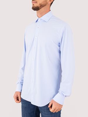 2. Camicia uomo Xacus in tessuto tecnico facile da stirare Evolution- Regular Celeste