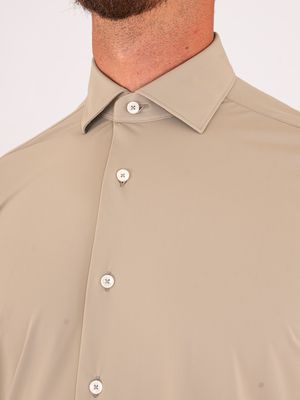4. Camicia uomo Xacus in tessuto tecnico facile da stirare Evolution- Regular Beige