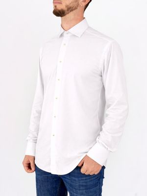 2. Camicia uomo Xacus in tessuto tecnico facile da stirare Evolution- Regular Bianco