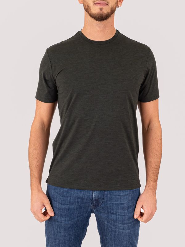 1. T-Shirt uomo Xacus in tessuto tecnico slim fit stile basic Verde Melange Xacus 21681.act119mm