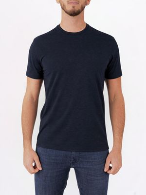 1. Xacus men's T-shirt in slim-fit technical fabric, basic style Blue Melange