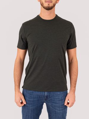 1. T-Shirt uomo Xacus in tessuto tecnico slim fit stile basic Verde Melange