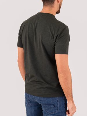 3. T-Shirt uomo Xacus in tessuto tecnico slim fit stile basic Verde Melange
