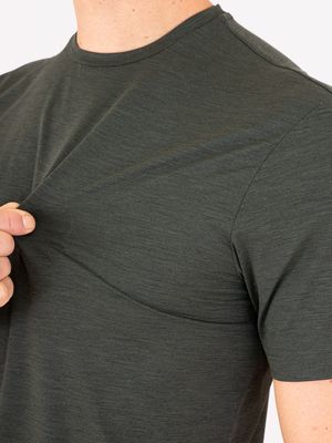 4. T-Shirt uomo Xacus in tessuto tecnico slim fit stile basic Verde Melange