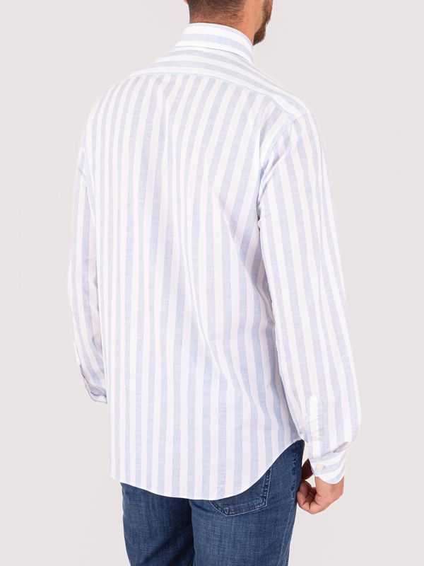 3. Camicia uomo Xacus Evolution-Regular fit con dettagli in contrasto a righe Righe Celeste Xacus 21651.act358ml