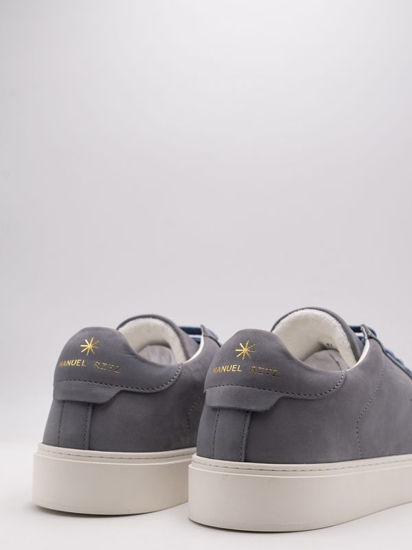 4. Baskets pour homme Manuel Ritz en cuir nubuck avec semelle carrée Bleu grisâtre MANUEL RITZ 4030q510263240