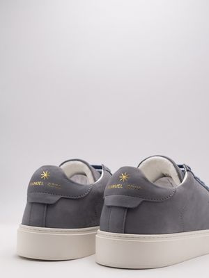 4. Baskets pour homme Manuel Ritz en cuir nubuck avec semelle carrée Bleu grisâtre