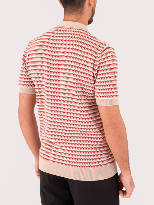 3. Polo homme Manuel Ritz en coton avec détails en jacquard Beige MANUEL RITZ 4032m517263321