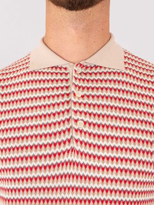 4. Polo homme Manuel Ritz en coton avec détails en jacquard Beige