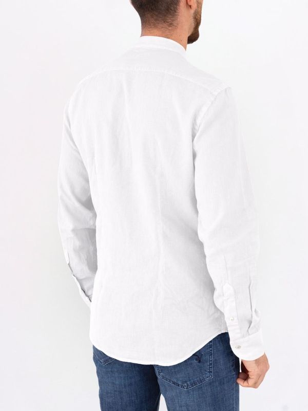 3. Camicia uomo Manuel Ritz collo alla coreana in misto lino e cotone Bianco MANUEL RITZ 4032e604l263209