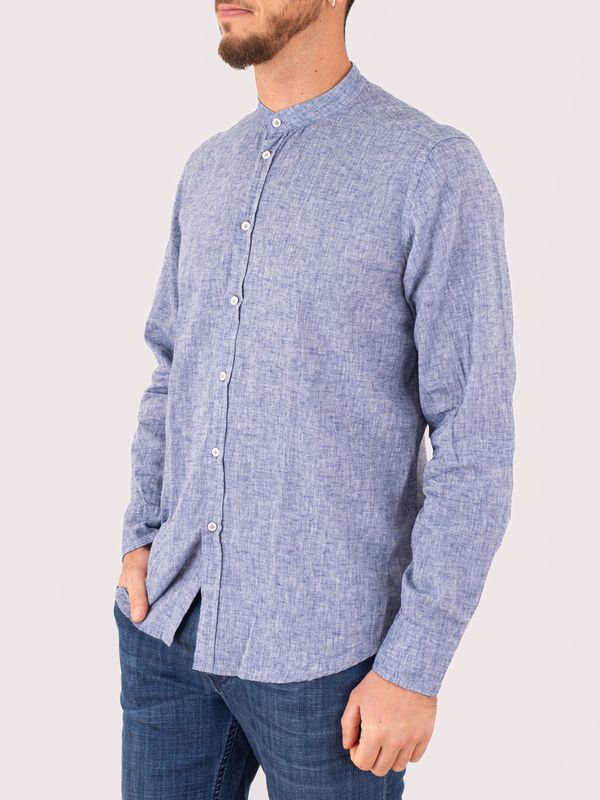 2. T-shirt uomo Paolo Pecora Milano in misto seta e collo alla coreana Denim MANUEL RITZ 4032e604l263197