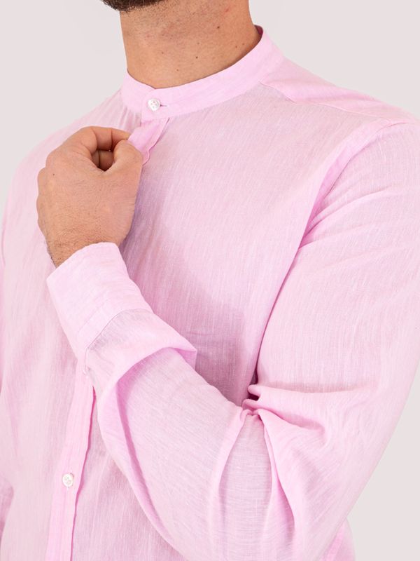 4. T-shirt uomo Paolo Pecora Milano in misto seta e collo alla coreana Rosa MANUEL RITZ 4032e604l263197