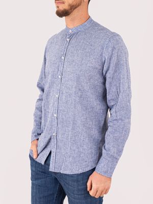 2. T-shirt uomo Paolo Pecora Milano in misto seta e collo alla coreana Denim