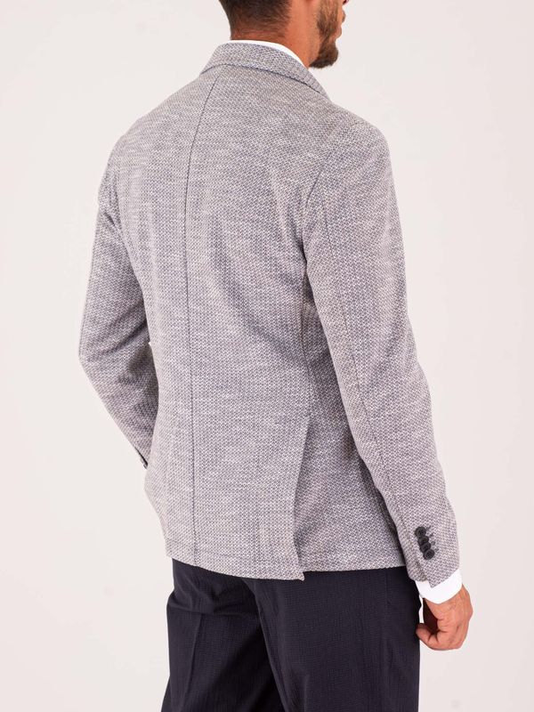 3. Manuel Ritz Men's Linen and Cotton Jacket with Micro Pattern Blue MANUEL RITZ 4032g2900mc263275
