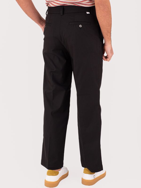 3. Pantalone uomo Paolo Pecora Milano in misto cotone vestibilità ampia Nero Paolo Pecora Milano b0410199