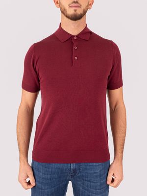 1. Polo slim fit homme Paolo Pecora Milano en maille de coton Brique sombre